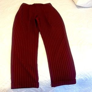 High waisted burgundy pants